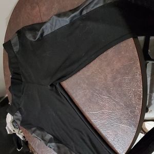 Women's leather leggings black with leather on sides and pockets